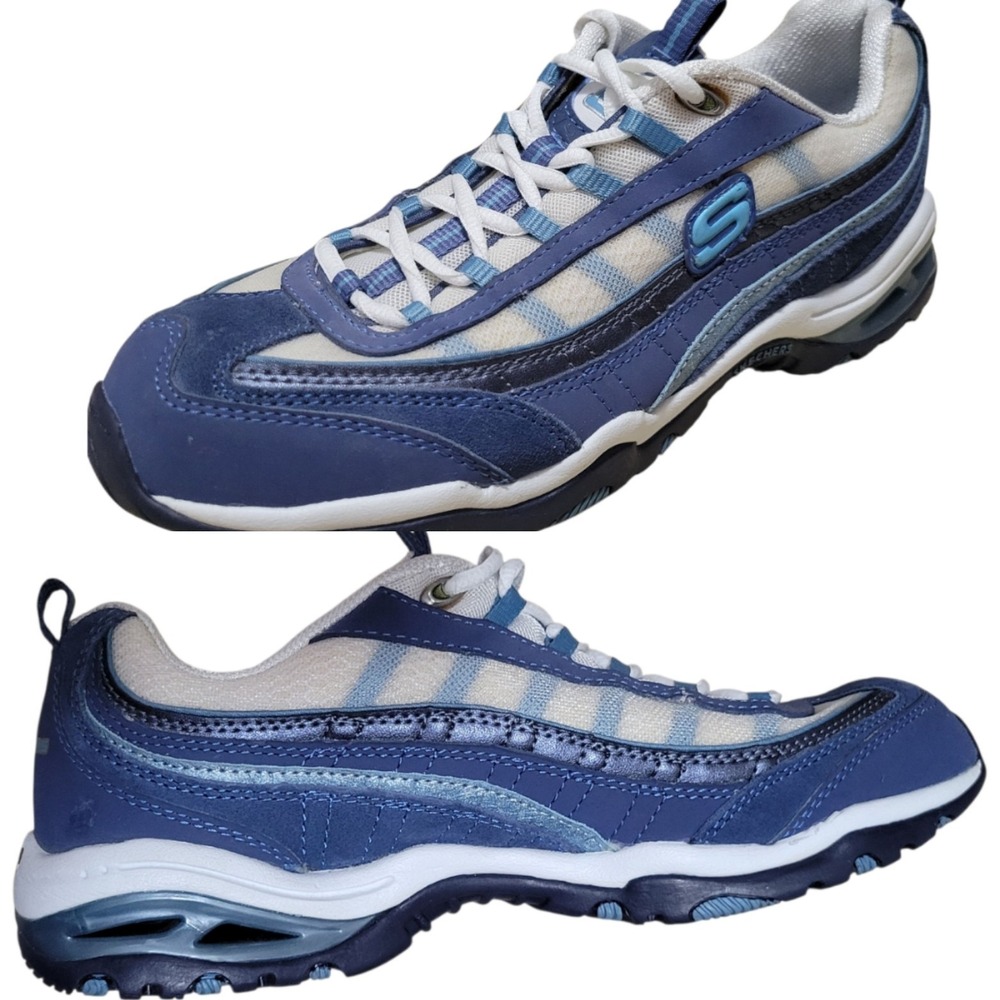 Skechers Sport Sneakers US 8.5 Two Tone Blue Lace Up Athletic Training 11263